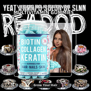 Gomitas Multivitamínicas Veganas Naturales para Adultos con Logotipo Personalizado y Etiqueta Personalizada, Suplemento Dietético para el Crecimiento del Cabello y la Belleza, Biotina para Mejorar - Product Image 2