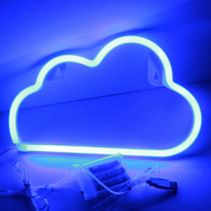 Panneaux néon LED en nuage bleu OEM pour chambre à coucher, panneau de lettres lumineuses en acrylique, décoration de salon pour filles et enfants, panneaux électroniques 3D - Product Image 1