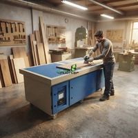Mesa de Lijado con Extracción Descendente, Filtración del 99.9%, Control de Polvo Fino PM2.5 para Taller