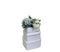 Vente en gros de bouquets de roses blanches simples de luxe, arrangements floraux, emballages cadeaux en papier cartonné, boîte à fleurs Bloom Blossom