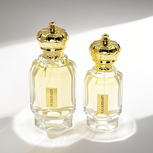 Luxury Octagonal Clear Glass Perfume Bottle 30ml 50ml 100ml Empty Refillable Fragrance <b>Spray</b> Perfume Bottle with Crown Cap - Product Image 1