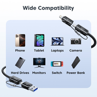 Toocki 240W haute puissance plusieurs Ports 40Gbps transfert de données 8K 60Hz affichage puce e-marqueur câble de charge tressé Durable