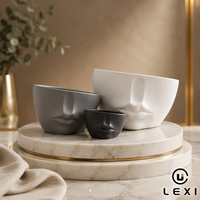 Lot de 5 vases en céramique nordique, en grès moucheté bicolore, pour table, avec logo personnalisé, OEM, décoration intérieure, vente en gros, moderne