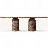Table à manger en marbre, mobilier de salle à manger moderne et luxueux, nouvelle table rectangulaire pour la maison, ensemble de tables à manger en travertin