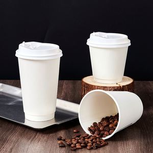 Gobelet à café et à thé jetable à double paroi de 12 oz/16 oz pour usage domestique et à emporter, gobelet en papier de qualité supérieure, gobelet de fête - Product Image 1