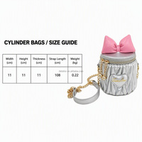 Sac seau imperméable en PU pour enfants avec nœud et chaîne métallique, 6 couleurs, logo personnalisé, emballage, cadeau de Noël idéal, en stock