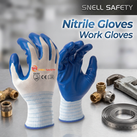 Gants de sécurité en nitrile texturé avec doublure en polyester haute élasticité pour travaux industriels et de construction (vente en gros)