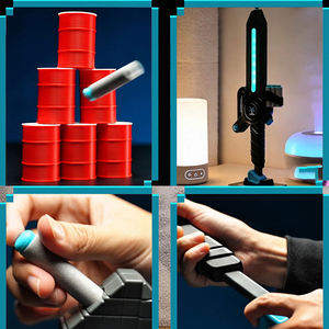 AJB Lampe d'ambiance LED style <span class=keywords><strong>épée</strong></span> à pixels, <span class=keywords><strong>lanceur</strong></span> de balles souples, jouet fantaisie pour enfants, lampe de bureau détachable - Product Image 4