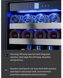 NE-374 Refrigerador de Vino de Alta Gama de 2 Metros de Altura, Estrecho, Comercial y Doméstico, con Pantalla Digital, Control de Humedad, Independiente - Product Image 6