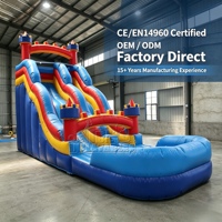 Tobogán Acuático Inflable Comercial IBL con Piscina, Tobogán Inflable de Doble Carril para Niños, Parque Infantil para Alquiler en Eventos