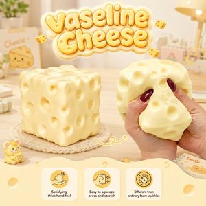 Juguete Antiestrés de Queso Blandito de 7CM, Moldeable, Suave como Vaselina, Sensorial, Bola de Burbujas, Diseño Novedoso, Regalo para Adultos - Product Image 2