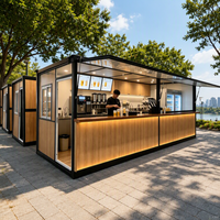 Kiosque pliable et extensible, café mobile préfabriqué modulaire, stand alimentaire extérieur pour parc, rue commerçante