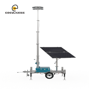เสาไฟเคลื่อนที่พลังงานแสงอาทิตย์พร้อมไฟ LED สำหรับภายนอกอาคาร เสาปรับระดับได้สูง 6 เมตร สำหรับงานก่อสร้างและให้แสงสว่างด้วยพลังงานแสงอาทิตย์ - Product Image 1