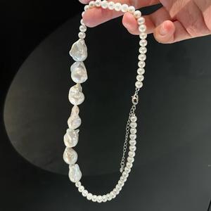 Collier en perles d'eau douce naturelles pour Xiaomi, forme de riz, chaîne de clavicule exquise, simple et élégante, produit en gros - Product Image 2