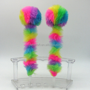 ปากกาลูกลื่นขนปุย HLC ของชำร่วยงานปาร์ตี้ฮาโลวีน ปากกาสองสีพร้อมริบบิ้น DIY ปากกาพู่ขนาดใหญ่ สำหรับแจกและใช้ในงานส่งเสริมการขาย - Product Image 4