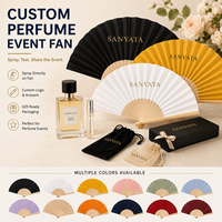 Ventaglio Pieghevole in Legno con Logo Personalizzato per Eventi di Profumeria, Ventaglio per Test Fragranze per Negozi Pop-Up, Regalo VIP Promozionale