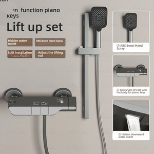 Sistema de Ducha Termostática Moderno Wayon en Gris Metálico con Rociador Bidé - Product Image 6