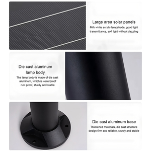 Lampada <span class=keywords><strong>a</strong></span> LED per Esterni IP65 <span class=keywords><strong>a</strong></span> Energia Solare in Alluminio, Impermeabile, con <span class=keywords><strong>Batteria</strong></span> al Litio e Controllo Intelligente per Illuminazione di Prati e Giardini - Product Image 3