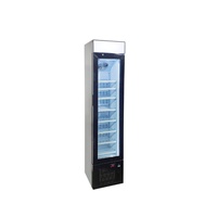 Congélateur vertical commercial Ne-105dl-12 Slim 105L avec porte vitrée et éclairage LED pour magasin de crèmes glacées et aliments surgelés