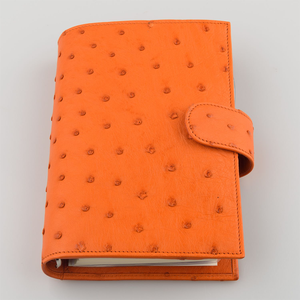 Carnet de voyage A5 en cuir noir gaufré autruche, rechargeable, avec couverture à trois volets, format <span class=keywords><strong>poche</strong></span>, papeterie, cadeau, journal intime - Product Image 4
