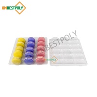 Barquette en plastique pour macarons à 15 trous, emballage en PLA transparent de haute qualité, boîte de présentation pour pâtisserie, biscuits, desserts