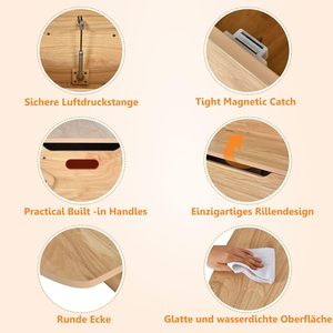 Meubles pour enfants, table d'activités en bois, banc, <span class=keywords><strong>coffre</strong></span> à jouets, 60 x 34 x 57 cm, groupe de sièges, espace de rangement, chaise pour enfant - Product Image 4