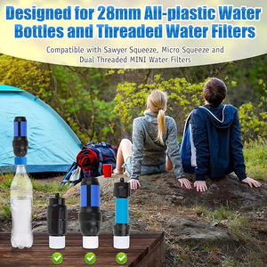 Kit de raccordement de filtre à eau LM LM25493 avec 10 joints d'étanchéité pour bouteilles en plastique à filetage externe de 28 mm pour la randonnée et le camping - Product Image 2