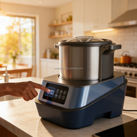 Máquina Elétrica de Fazer e Triturar Fufu para Cozinha Doméstica, Aço Inoxidável 6L, Processador de Alimentos e Liquidificador