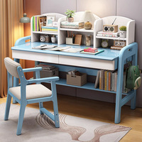 Table d'étude de chambre à coucher en bois massif simple et moderne avec étagère pour le bureau des devoirs de l'école primaire
