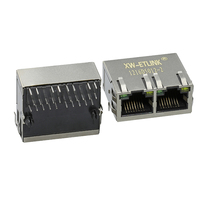 1x2 port 8pin 5G 10G rj45 connecteur femelle 8P8C réseau ethernet rj45 connecteur led connecteur rj45 pcb jack modulaire jack