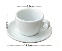 Tasse à café expresso en céramique de 150 ml avec soucoupe, style européen, italien, épaissi, moderne, minimaliste, classique pour café