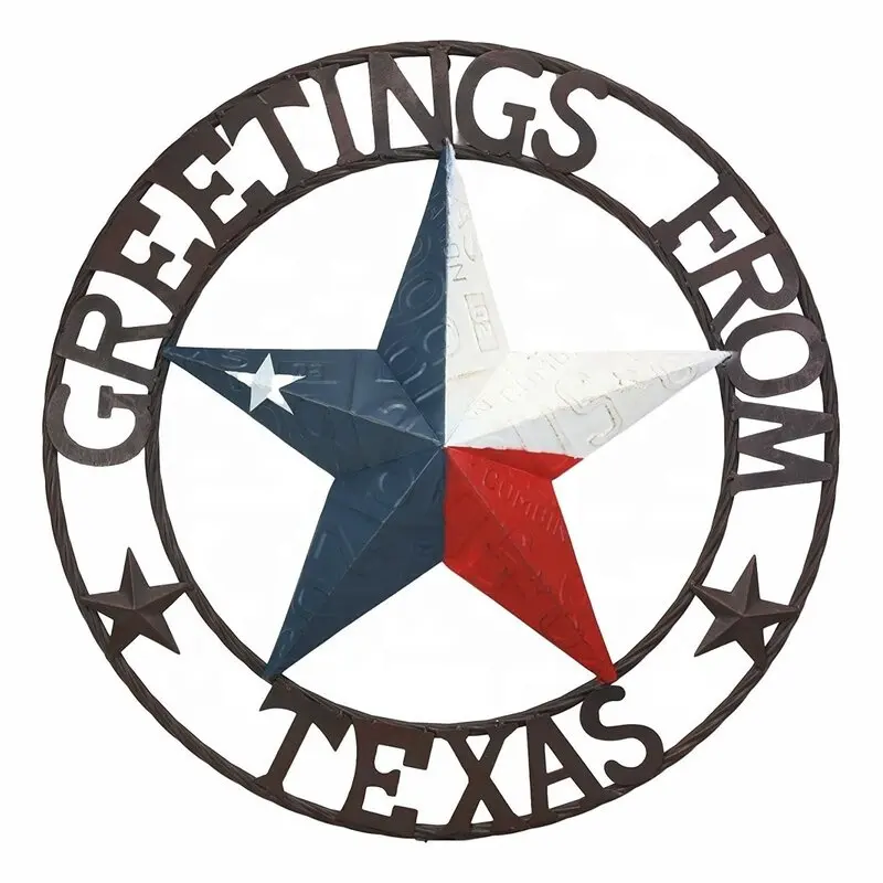 Indoor Outdoor Home Decor Greetings From Texas Lone Star Wall Decor Metal Star