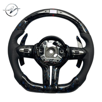 Volant sport personnalisé bleu à 3 branches en fibre de carbone forgée pour F30 F31 F34 F35 F80 F82 M3 M Série 3 35mm