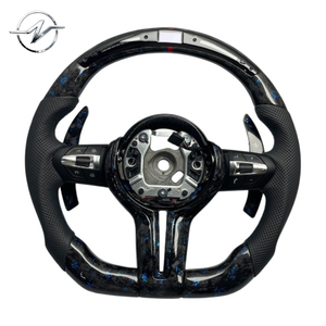Volante Deportivo Personalizado de Fibra de Carbono Forjado de 3 Radios en Color Azul para F30 F31 F34 F35 F80 F82 M3 M Serie 3 35mm - Product Image 1