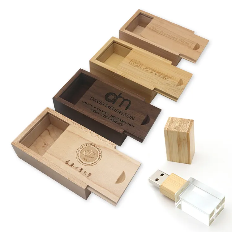 Wooden Crystal Usb Flash Drive Usb 2.0 Pendrive 4gb 8gb 16gb 32gb 64gb 128gb Data Storage Creative Gifts Wood U Disk