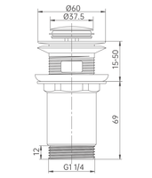 Vanne de vidange clic-clac en acier inoxydable Hofen G1-1/4 pour lavabo de salle de bain avec trop-plein