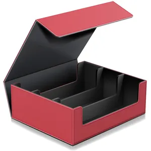 Коробка для хранения торговых карт с магнитной застежкой, коробка для хранения, коробка для хранения из искусственной кожи, коробка для карт, подходит для MTG/Sport Card