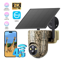 Caméra de chasse 2K 3MP 4G LTE avec rotation PTZ et surveillance à distance, alimentée par énergie solaire