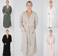 Robes en lin 100% biologique OEKO-TEX pour femmes Rose 170gsm Douces et respirantes pour l'été, l'automne et le printemps