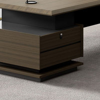 Bureau de direction moderne convertible en forme de L de luxe avec rangement sécurisé et bordure en PVC écologique