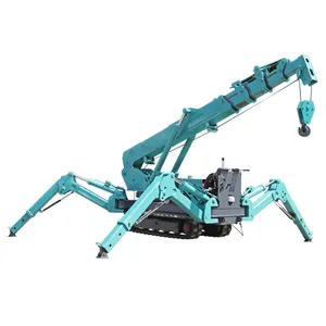 Kleine Opvouwbare Boom Lifting Bouw Gereedschap Ruw Terrein Spider Crane Mini 3 Ton Crawler Mobiele Kraan