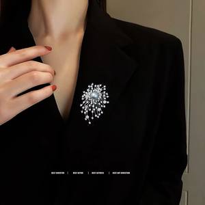 Broche de Estilo Chino Versátil para Otoño e Invierno, con Incrustaciones de Circonita de Alta Gama, Flor en el Pecho, Cadena para Suéter, Elegante y con Estilo - Product Image 2