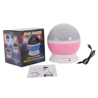 Lampe projecteur étoiles pour chambre d'enfant, veilleuse LED, lampe bébé décorative, projecteur rotatif étoiles et lune, lampe de table pour chambre d'enfant
