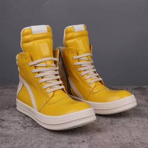 2026 Top Men's Shoes High Top Women's Shoes Black Designer Luxury Leather Thick Sole Casual Flats Retro shoes - Product Image 1