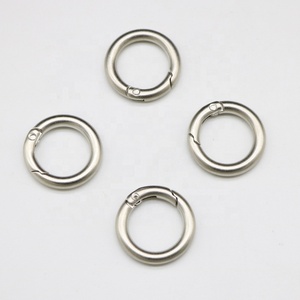 Móc khóa túi xách bằng hợp kim kẽm, màu gun metal, dạng vòng tròn, móc lò xo, móc kim loại hình chữ O, khóa lò xo - Product Image 2