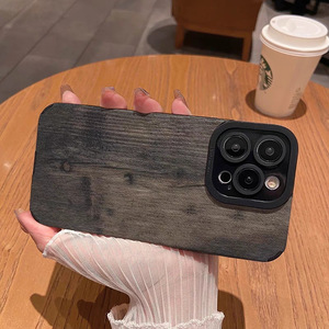 Hot Bán Retro Hạt Gỗ Da Trường Hợp Điện Thoại Cho Iphone 17 Không Khí 11 12 13 14 15 16 Pro Max Tất Cả Bao Gồm Chống Sốc Phía Sau Bìa - Product Image 4