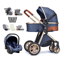 Poussette 3-en-1 à prix abordable, châssis en alliage, pliable, pour nouveau-nés et enfants de 3 ans, inclut un siège auto pour bébé