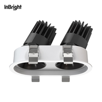 Plafonniers encastrés en aluminium anti-éblouissement réglables pour intérieur, 8W 18W 25W, LED COB dimmable, IP65, pour hôtel