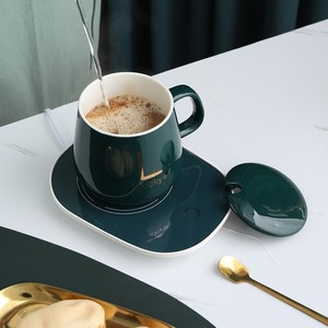 Taza de cerámica cálida <span class=keywords><strong>Bohemia</strong></span> personalizable 55 grados temperatura constante automática Apto para lavavajillas 380Ml posavasos de regalo de mano Logo - Product Image 3