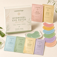 Masque pour les yeux en hydrogel emballé individuellement OEM, 24 paires de patchs sous les yeux avec aloe vera, vitamine C et peptides pour l'hydratation et l'éclat
